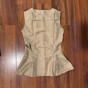 Elegant Tan Sleeveless Blouse